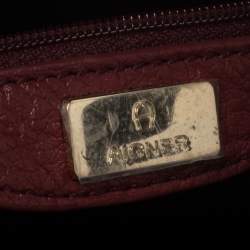 Pre Owned Aigner Burgundy Leather Cavallina Tote