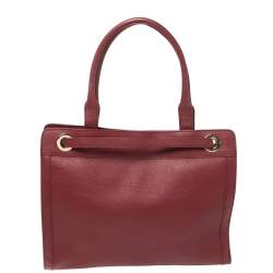 Pre Owned Aigner Burgundy Leather Cavallina Tote