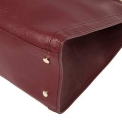 Pre Owned Aigner Burgundy Leather Cavallina Tote