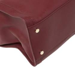 Pre Owned Aigner Burgundy Leather Cavallina Tote