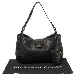 Pre Owned Aigner Black Leather Satchel
