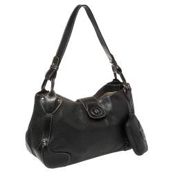 Pre Owned Aigner Black Leather Satchel