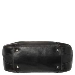 Pre Owned Aigner Black Leather Satchel