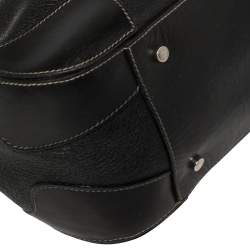 Pre Owned Aigner Black Leather Satchel