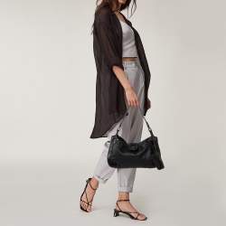 Pre Owned Aigner Black Leather Satchel