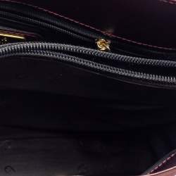 مملوكة مسبقًا حقيبة كتف أيغنر لوك بشعار الماركة جلد ونايلون عنابي 