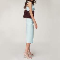 مملوكة مسبقًا حقيبة كتف أيغنر لوك بشعار الماركة جلد ونايلون عنابي 