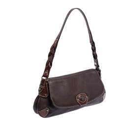 Pre Owned حقيبة هوبو أيغنر جلد بني بقلاب