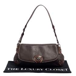 Pre Owned حقيبة هوبو أيغنر جلد بني بقلاب