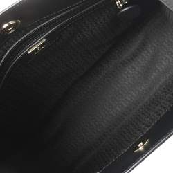 Pre Owned Aigner Black Signature Embossed Leather Cavallina Tote