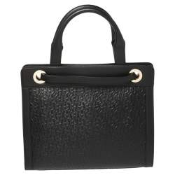 Pre Owned Aigner Black Signature Embossed Leather Cavallina Tote