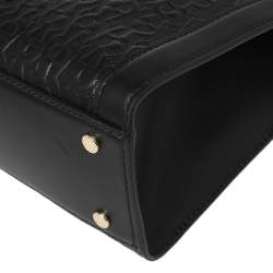 Pre Owned Aigner Black Signature Embossed Leather Cavallina Tote