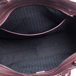Pre Owned Aigner Dark Burgundy Pebbled Leather Cybill Tote