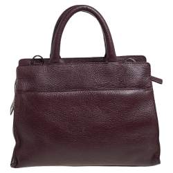 Pre Owned Aigner Dark Burgundy Pebbled Leather Cybill Tote