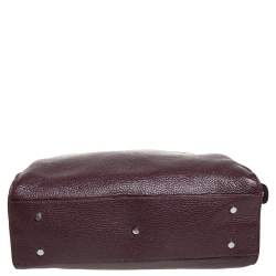 Pre Owned Aigner Dark Burgundy Pebbled Leather Cybill Tote