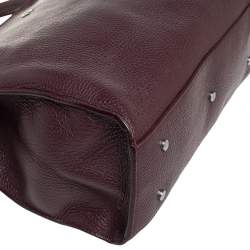 Pre Owned Aigner Dark Burgundy Pebbled Leather Cybill Tote