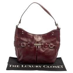 Pre Owned Aigner Burgundy Leather Hobo
