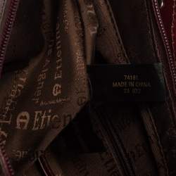 Pre Owned Aigner Burgundy Leather Hobo