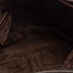 Pre Owned Aigner Burgundy Leather Hobo