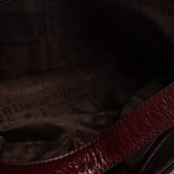 Pre Owned Aigner Burgundy Leather Hobo