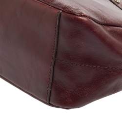Pre Owned Aigner Burgundy Leather Hobo