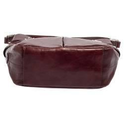 Pre Owned Aigner Burgundy Leather Hobo