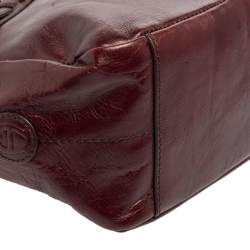 Pre Owned Aigner Burgundy Leather Hobo