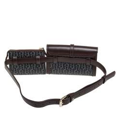 Pre Owned Aigner Brown/Black Signature Coated Canvas and Leather Fiorentina Belt Bag