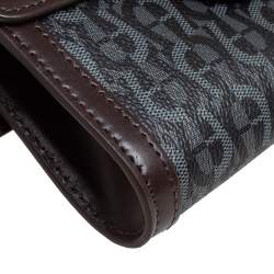 Pre Owned Aigner Brown/Black Signature Coated Canvas and Leather Fiorentina Belt Bag