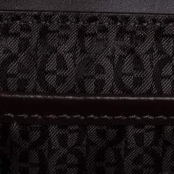 Pre Owned Aigner Brown/Black Signature Coated Canvas and Leather Fiorentina Belt Bag