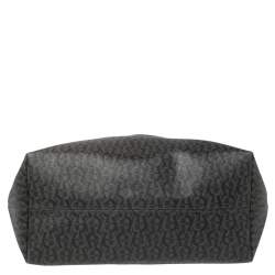 Pre Owned Aigner Black Signature Coated Canvas and Leather Tote