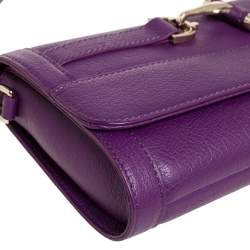 Pre Owned Aigner Purple Leather Cavallina Flap Shoulder Bag