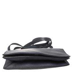 Aigner Navy Blue Leather Flap Crossbody Bag