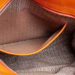 Pre Owned Aigner Orange Grained Leather Cybill Tote