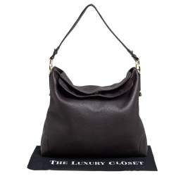 Pre Owned Aigner Dark Brown Leather Large Arya Hobo 