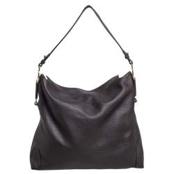 Pre Owned Aigner Dark Brown Leather Large Arya Hobo 