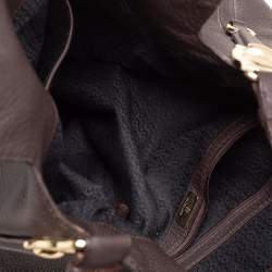 Pre Owned Aigner Dark Brown Leather Large Arya Hobo 
