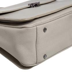 Pre Owned Aigner Beige Leather Genoveva Top Handle Bag