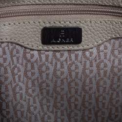 Pre Owned Aigner Beige Leather Genoveva Top Handle Bag