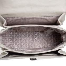 Pre Owned Aigner Beige Leather Genoveva Top Handle Bag