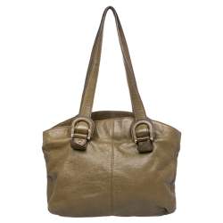 Aigner Green Leather Tote