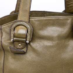 Aigner Green Leather Tote