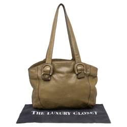 Aigner Green Leather Tote
