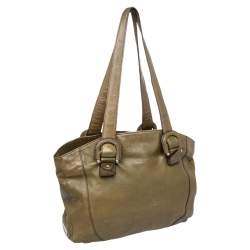 Aigner Green Leather Tote