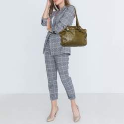 Aigner Green Leather Tote