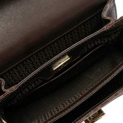 Pre Owned Aigner Brown Signature Coated Canvas Genoveva Top Handle Bag