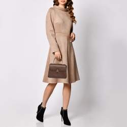 Pre Owned Aigner Brown Signature Coated Canvas Genoveva Top Handle Bag