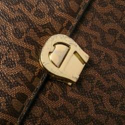 Pre Owned Aigner Brown Signature Coated Canvas Genoveva Top Handle Bag