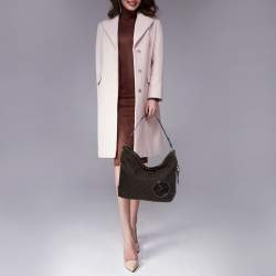 Pre Owned Aigner Brown Signature Canvas and Patent Leather 1965 Logo Hobo