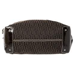 Pre Owned Aigner Brown Signature Canvas and Patent Leather 1965 Logo Hobo